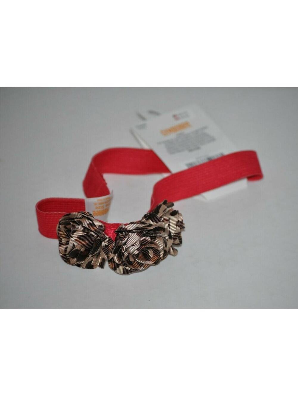 Gymboree Pink Leopard Print Headband Flowers Stretchy Dark Pink  2013